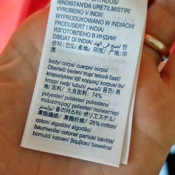 Neon pink cropped top sweater Tommy Hilfiger size small - Picture 4 of 8